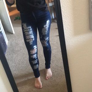 Fashion Nova High waisted distressed  jeans